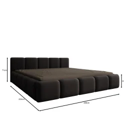 Karisma - Tweepersoonsbed met opbergruimte - Zwart velvet - 180x200 cm