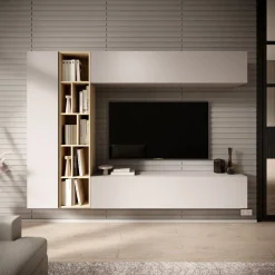 Kastila - Wandmeubel - Beige/Eikenpatroon - 224x33x160 cm