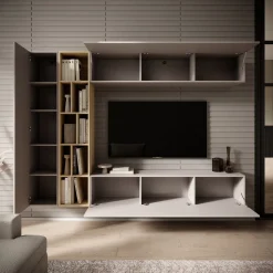 Kastila - Wandmeubel - Beige/Eikenpatroon - 224x33x160 cm