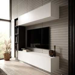 Kastila - Wandmeubel - Wit/Grijs- 224x33x160 cm