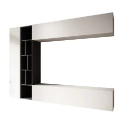 Kastila - Wandmeubel - Wit/Grijs- 224x33x160 cm