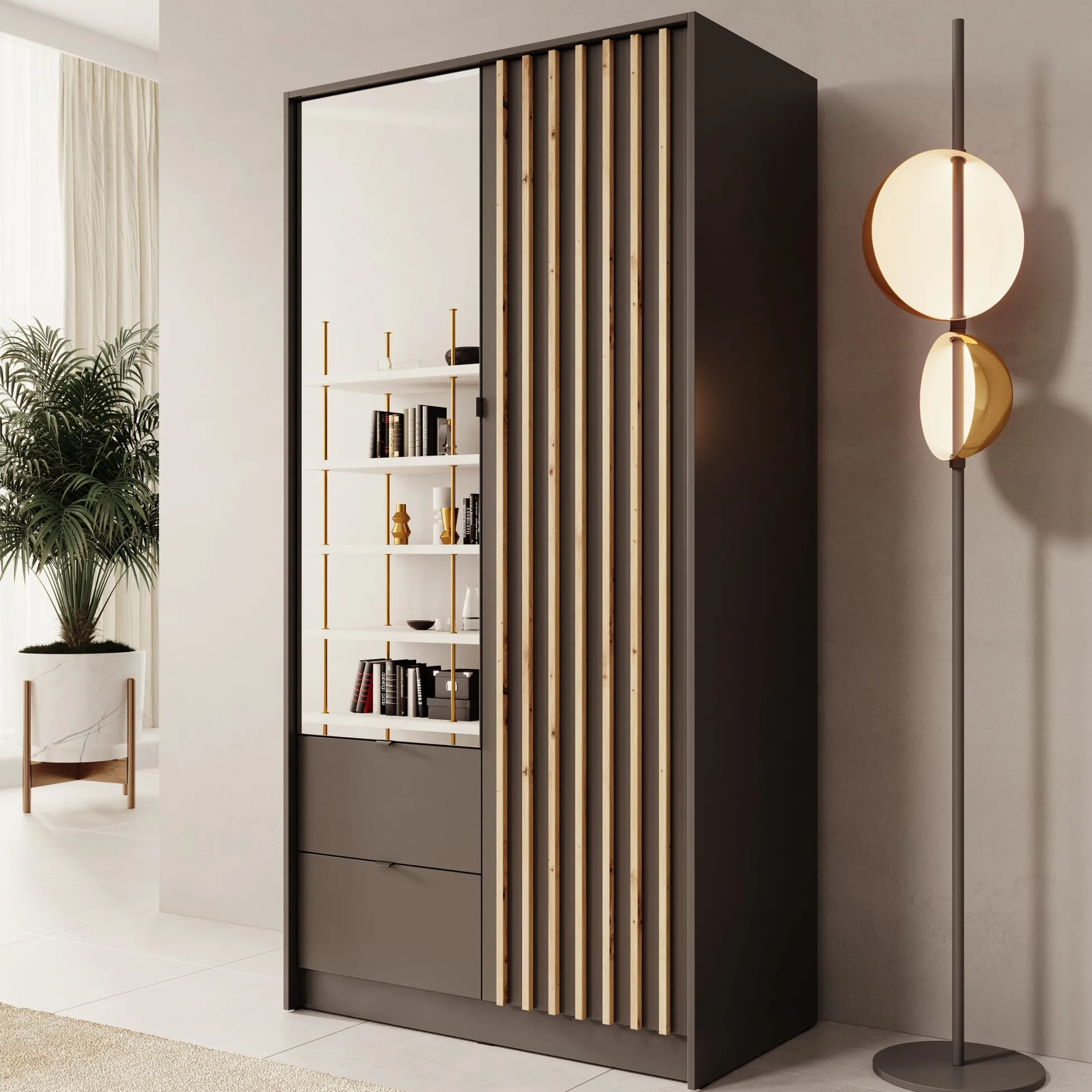 Kavalli - Kledingkast met 2 deuren - Zwart - 102x55x201 cm