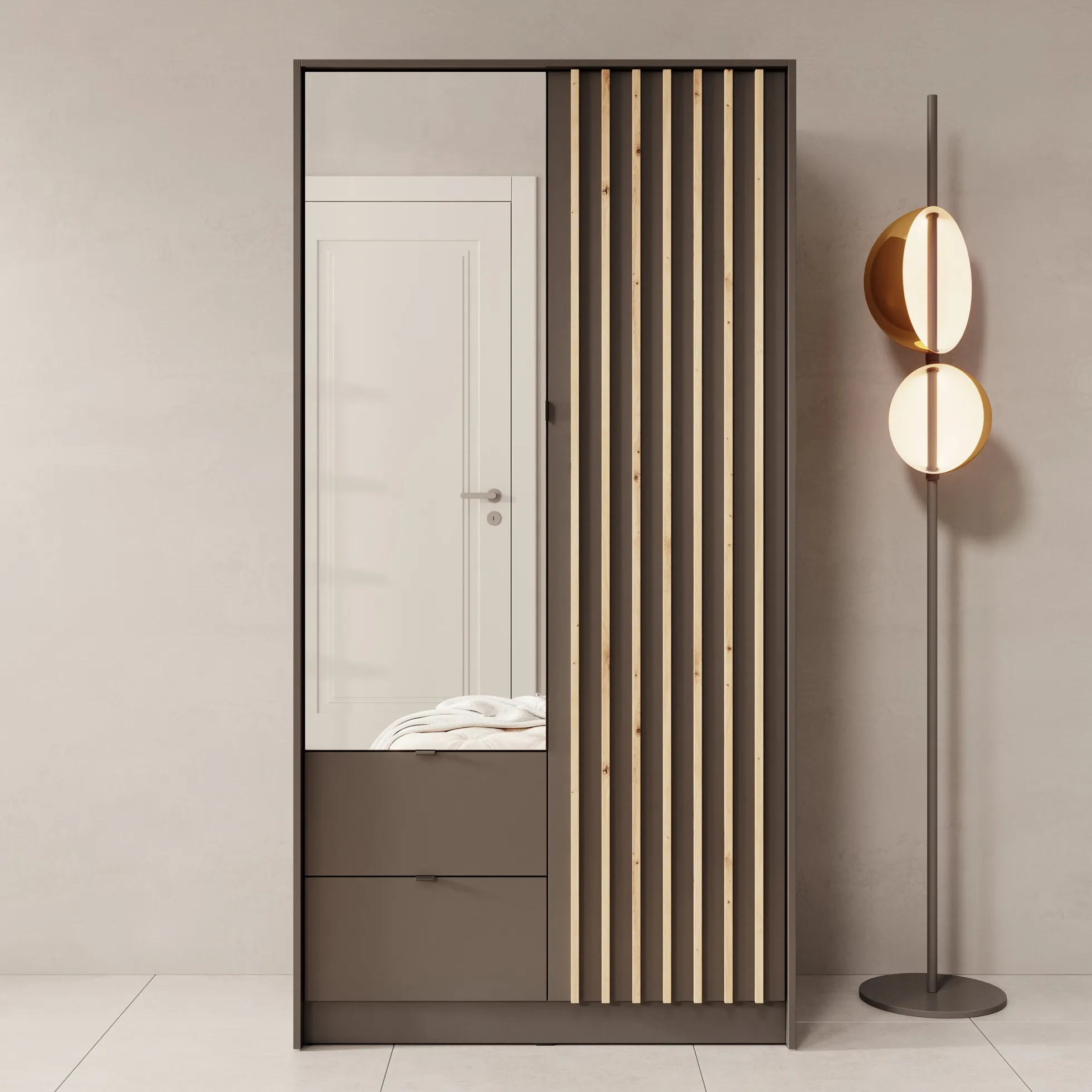 Kavalli - Kledingkast met 2 deuren - Zwart - 102x55x201 cm