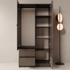 Kavalli - Kledingkast met 2 deuren - Zwart - 102x55x201 cm