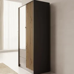 Kavalli - Kledingkast met 2 deuren - Zwart - 102x55x201 cm