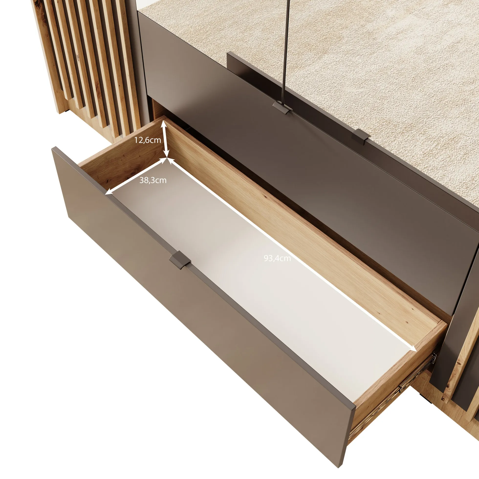 Kavalli - Kledingkast met 4 deuren - Eikenpatroon - 200x55x201 cm