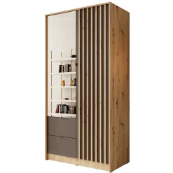 Kavalli - Kledingkast met 2 deuren - Eikenpatroon - 102x55x201 cm