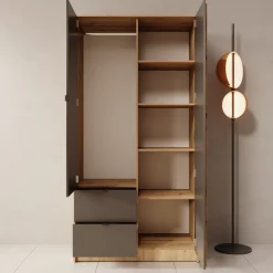Kavalli - Kledingkast met 2 deuren - Eikenpatroon - 102x55x201 cm