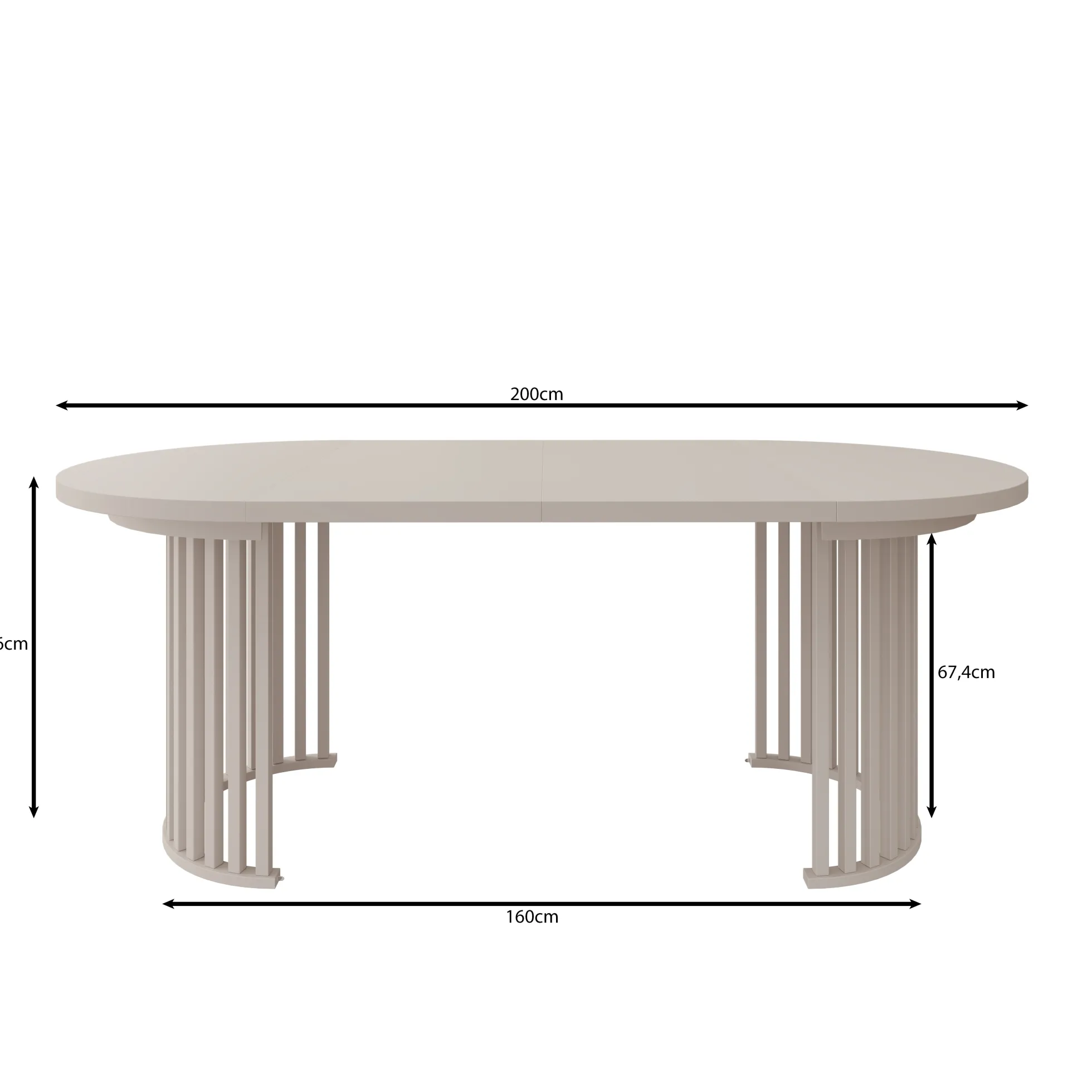 Kaya - Eetkamertafel - Eikenpatroon/Zwart - Uitschuifbaar - 100/150/20