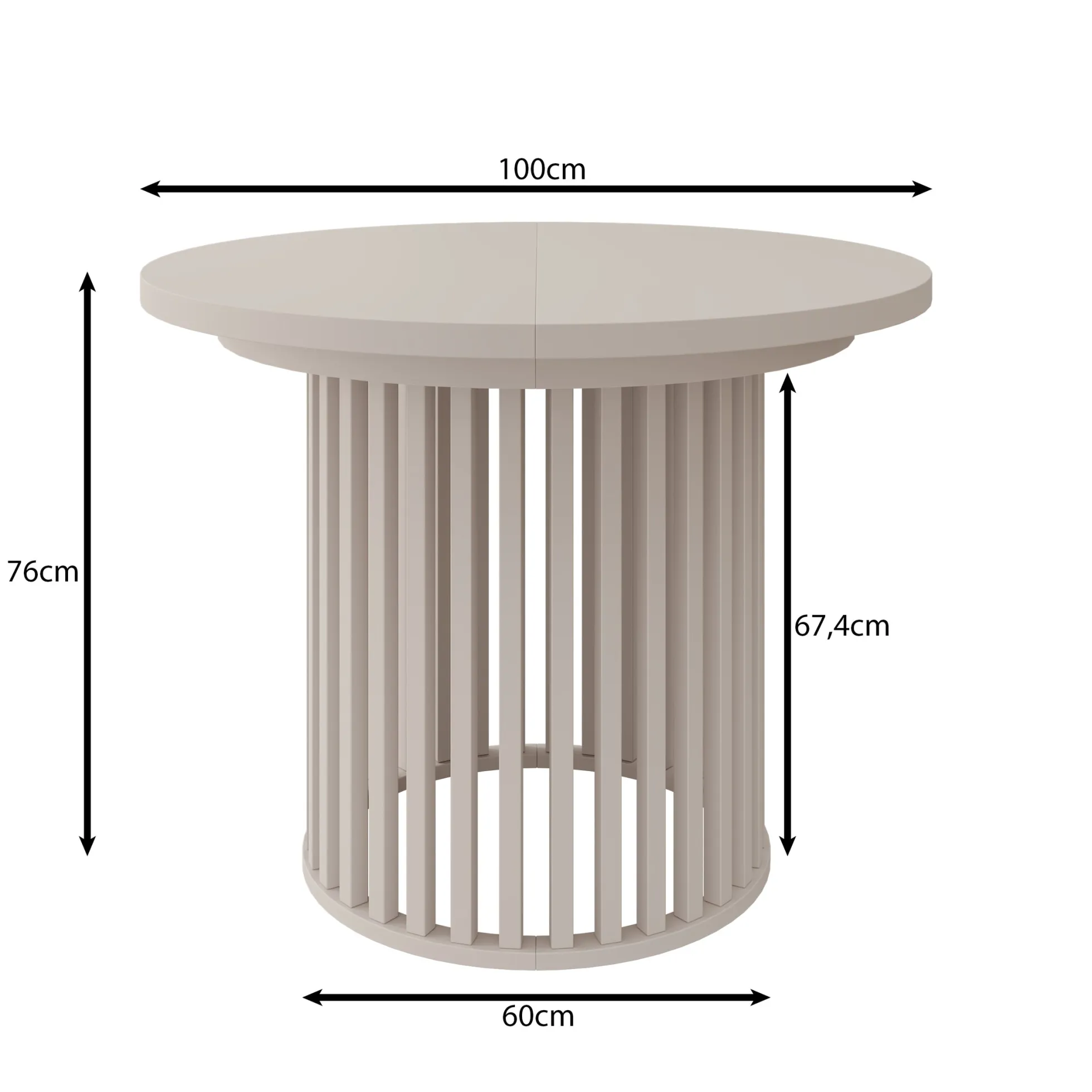 Kaya - Eetkamertafel - Eikenpatroon/Zwart - Uitschuifbaar - 100/150/20