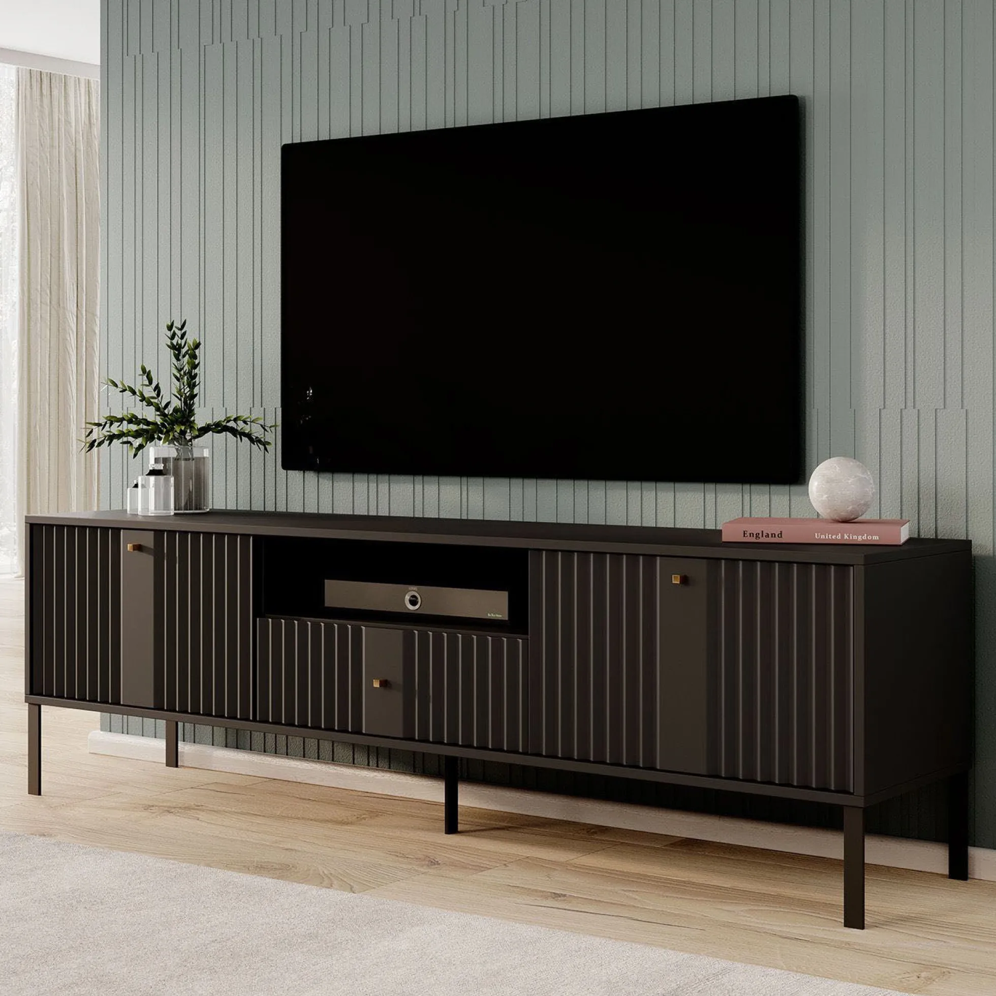 Kaylan - TV-Meubel - Zwart - 180 cm