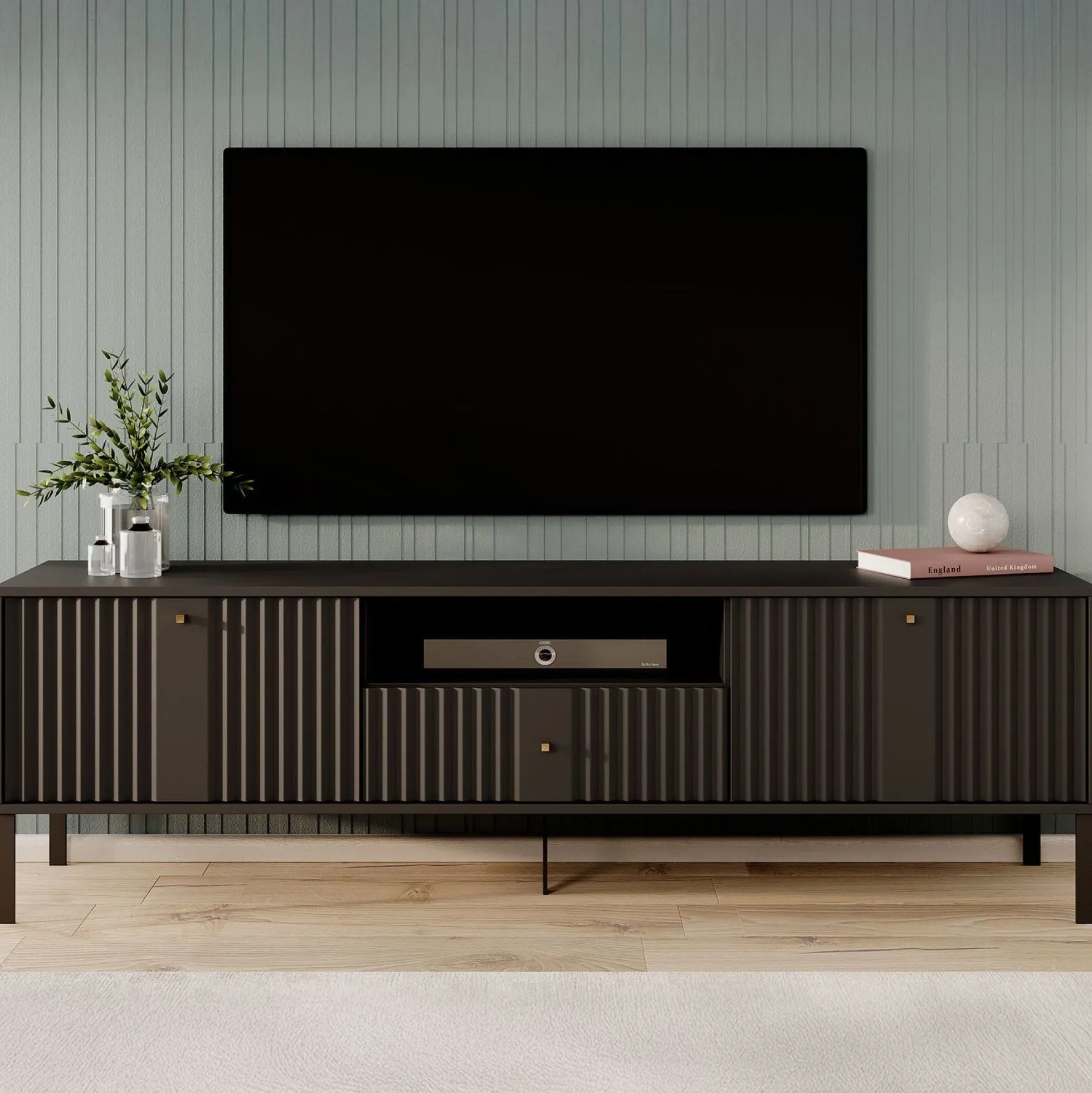 Kaylan - TV-Meubel - Zwart - 180 cm