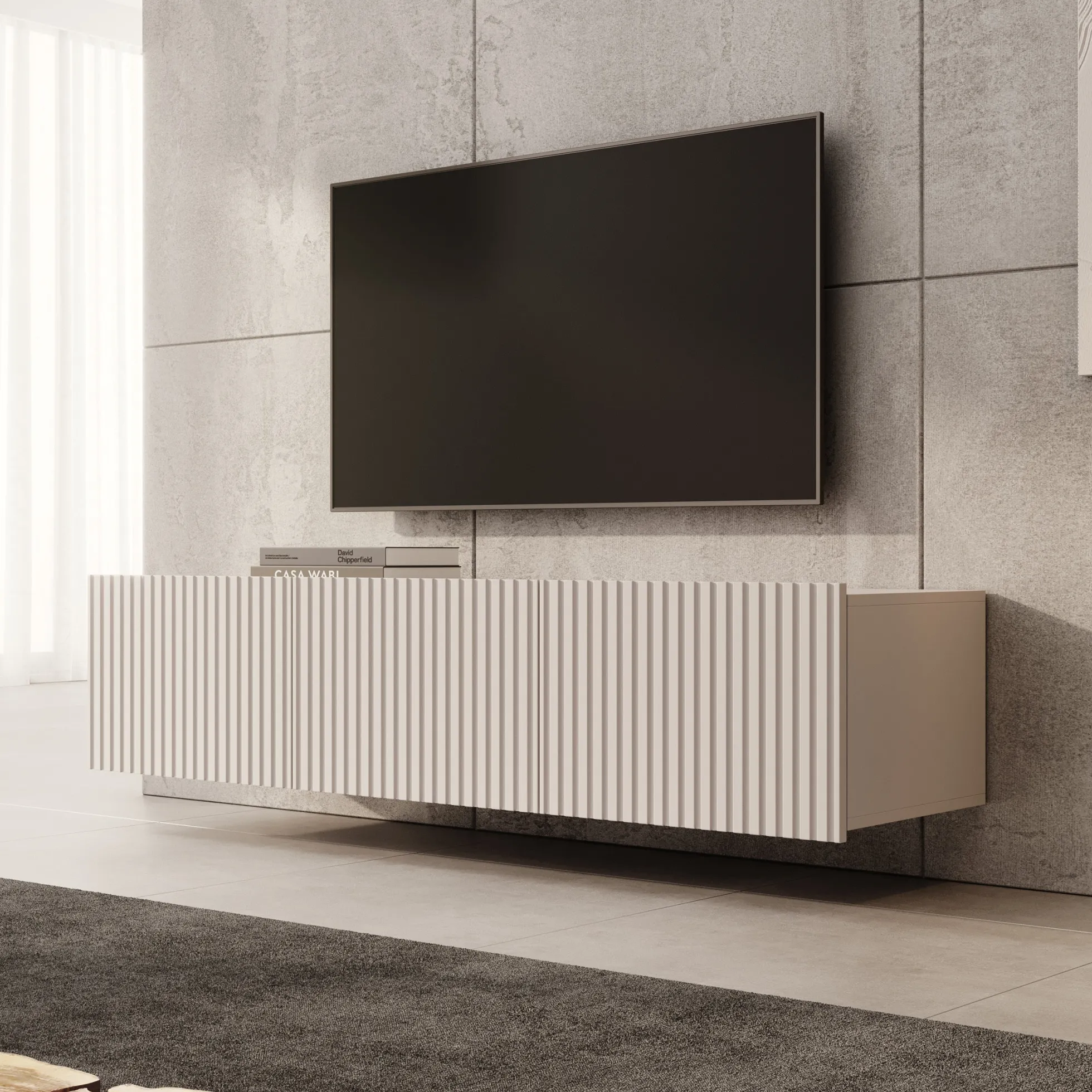 Kenderes - TV-Meubel - Beige - 150x41x38 cm