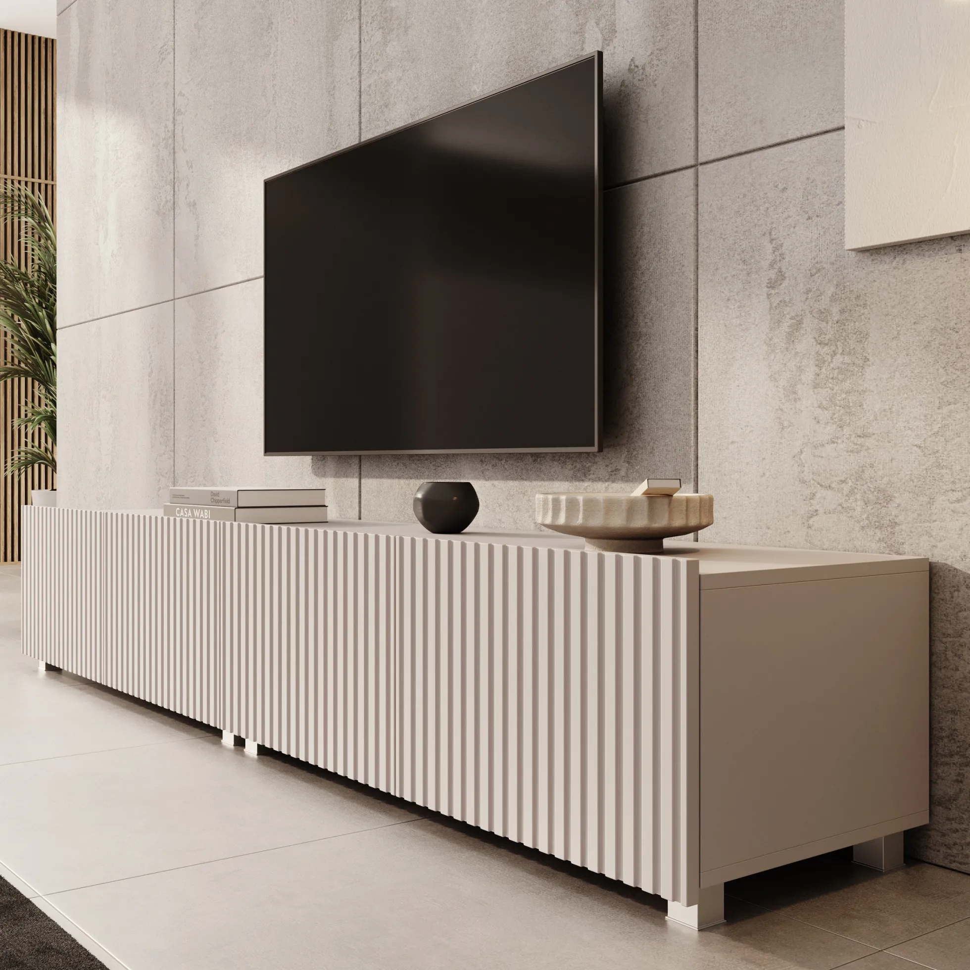 Kenderes - TV-Meubel - Beige - 200x41x38 cm