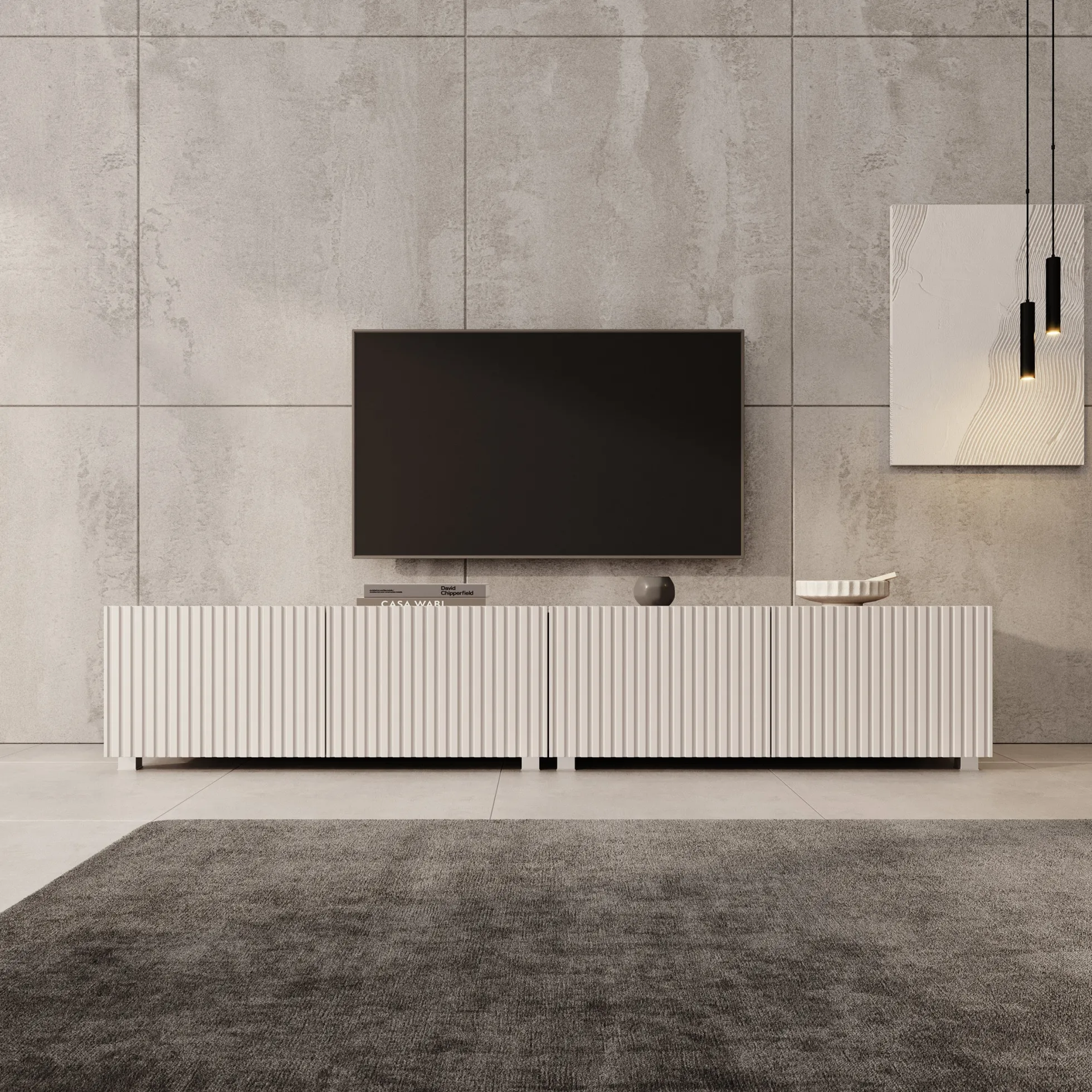 Kenderes - TV-Meubel - Beige - 200x41x38 cm
