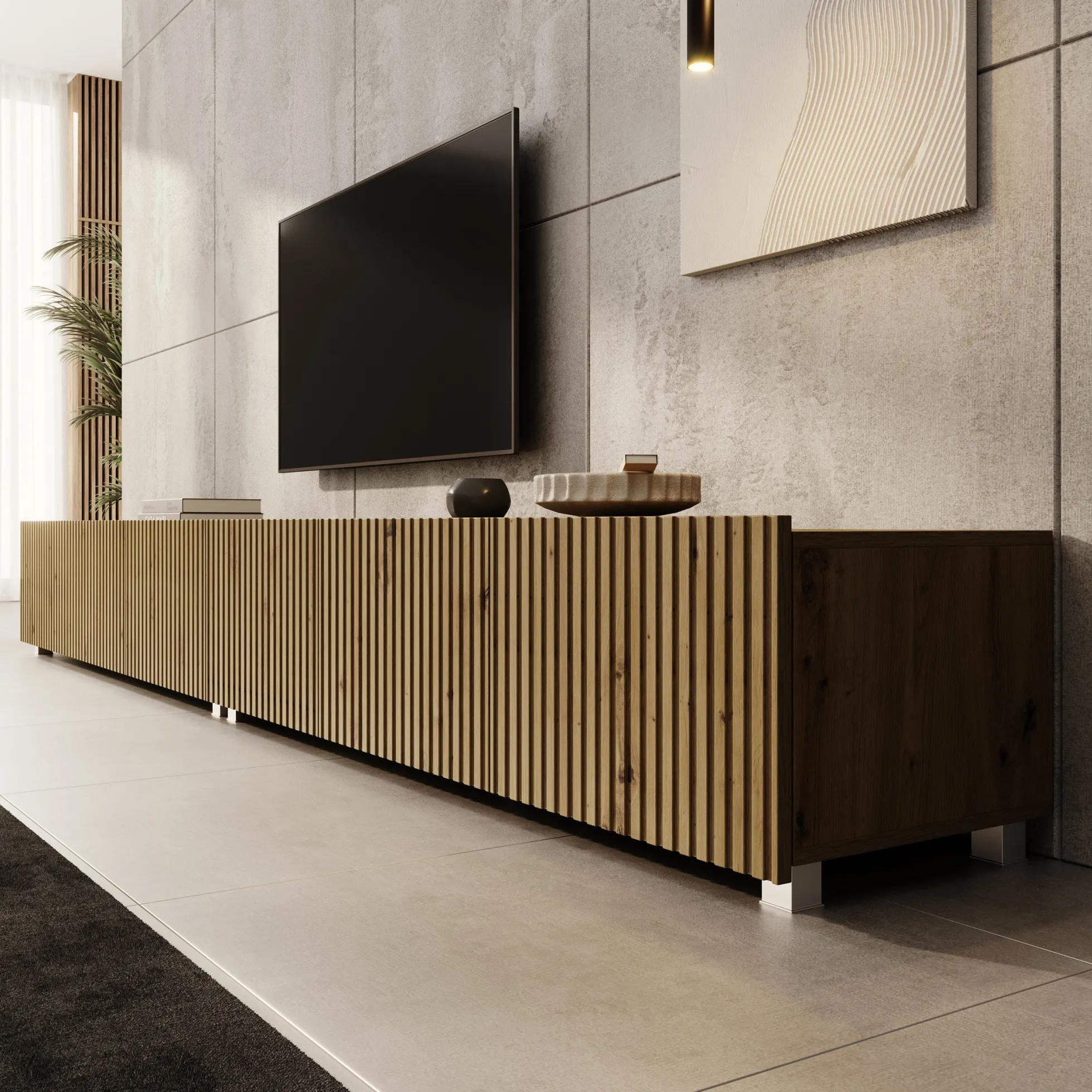 Kenderes - TV-Meubel - Eiken - 300x41x38 cm