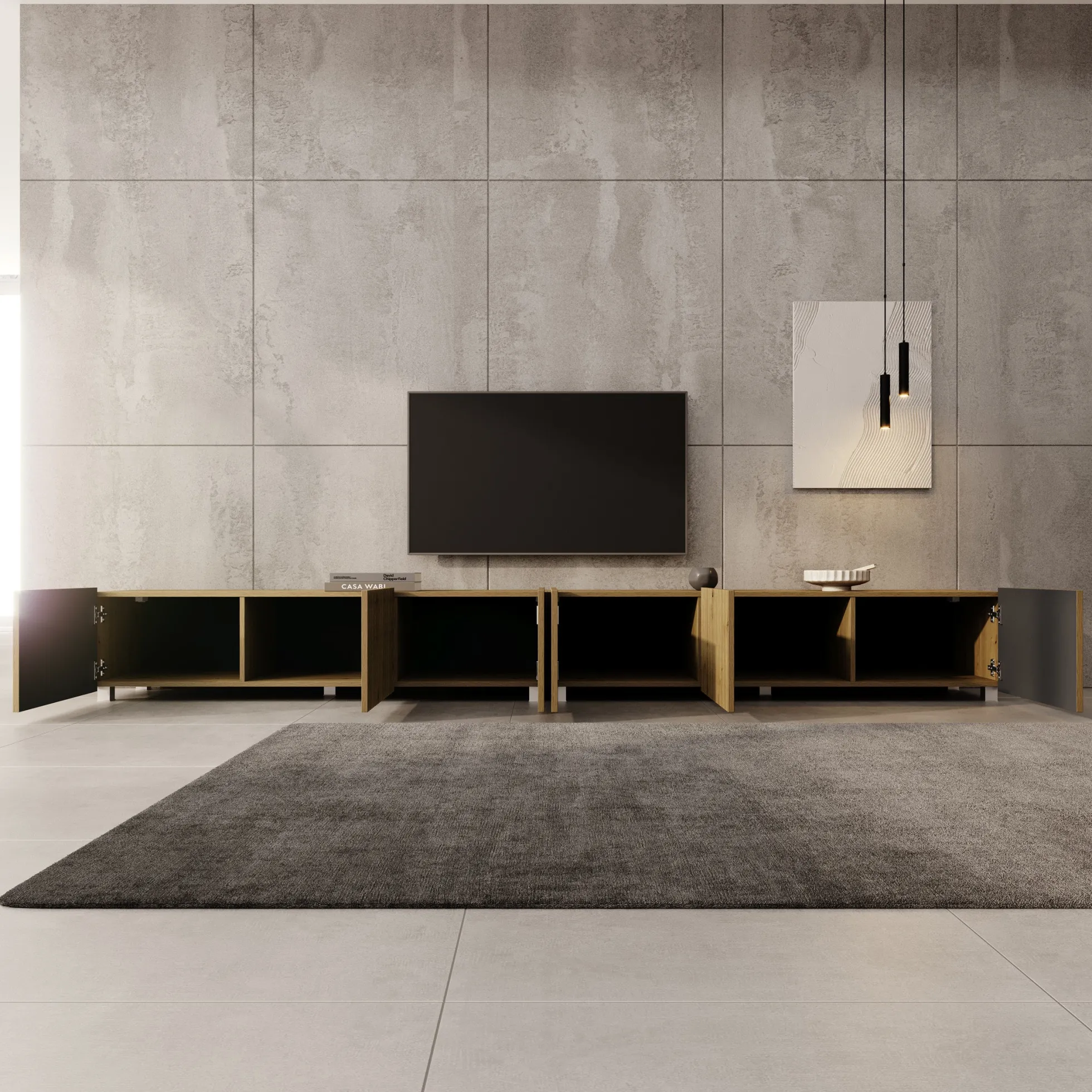 Kenderes - TV-Meubel - Eiken - 300x41x38 cm