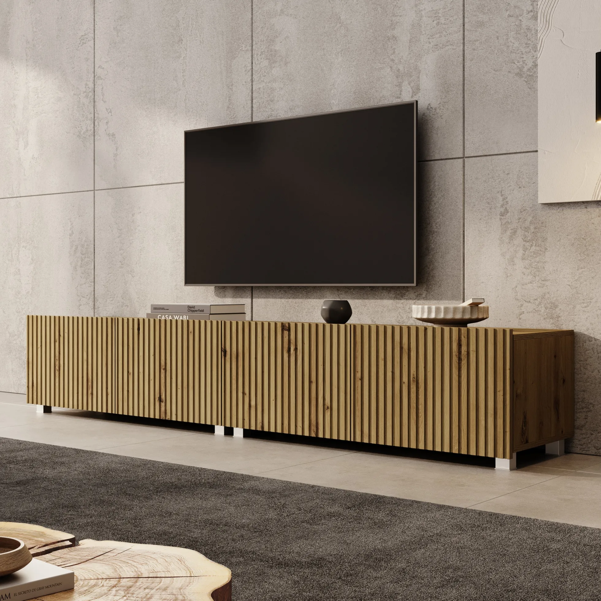 Kenderes - TV-Meubel - Eiken - 200x41x38 cm