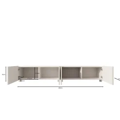 Kenderes - TV-Meubel - Wit - 200x41x38 cm