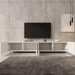 Kenderes - TV-Meubel - Wit - 200x41x38 cm