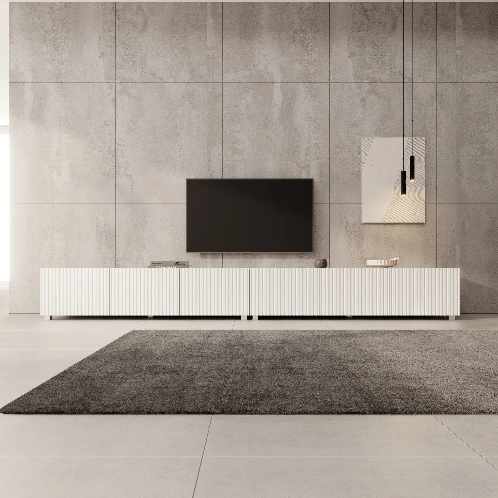 Kenderes - TV-Meubel - Wit - 300x41x38 cm