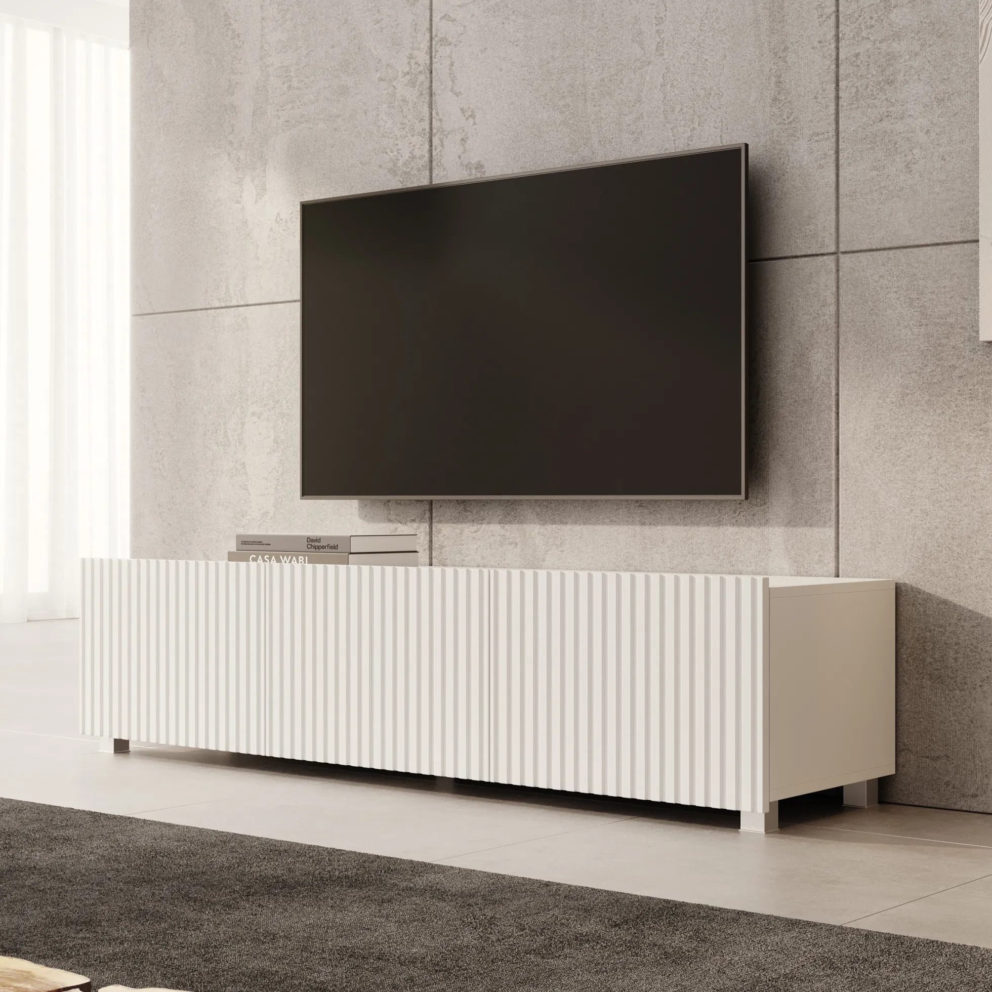 Kenderes - TV-Meubel - Wit - 150x41x38 cm