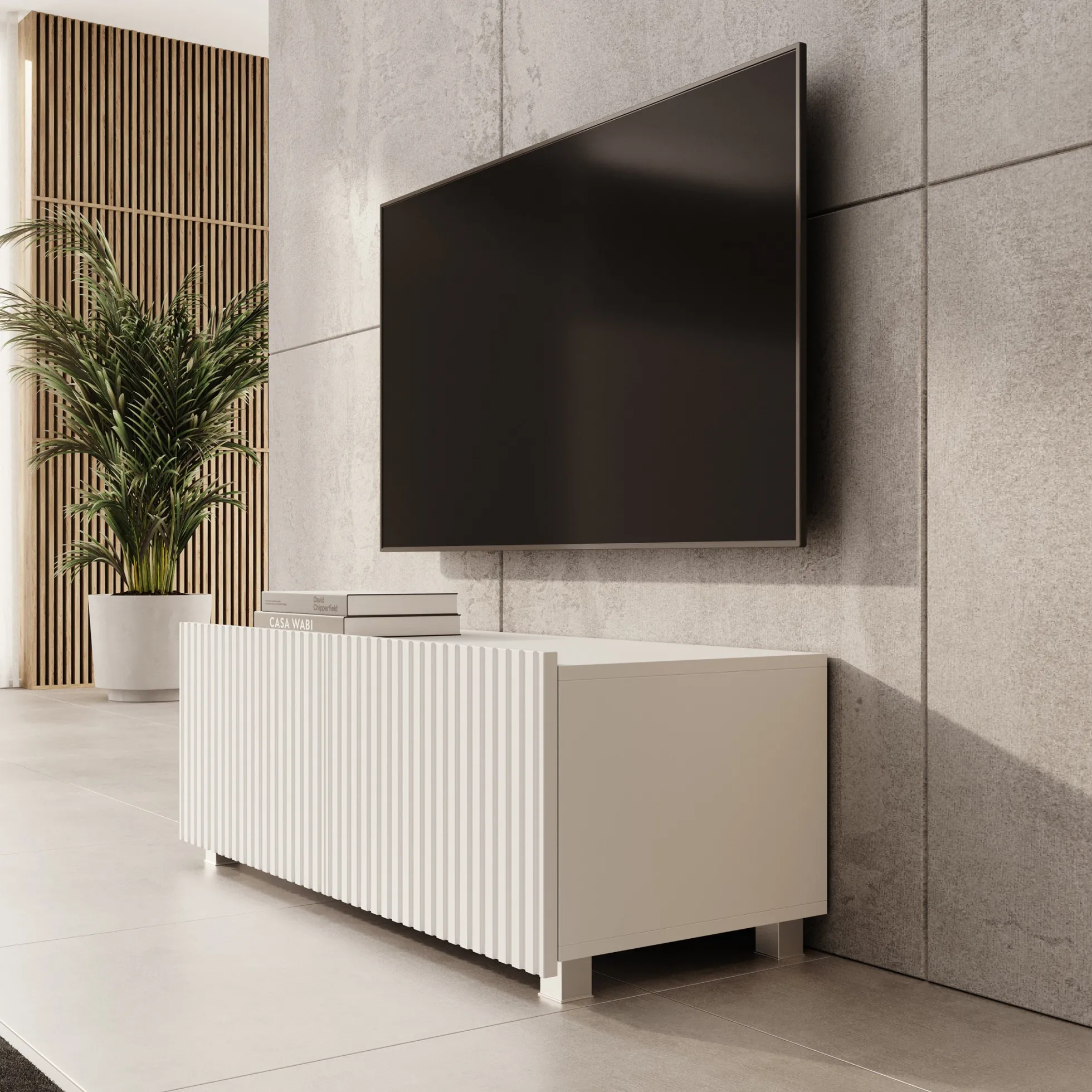 Kenderes - TV-Meubel - Wit - 100x41x38 cm