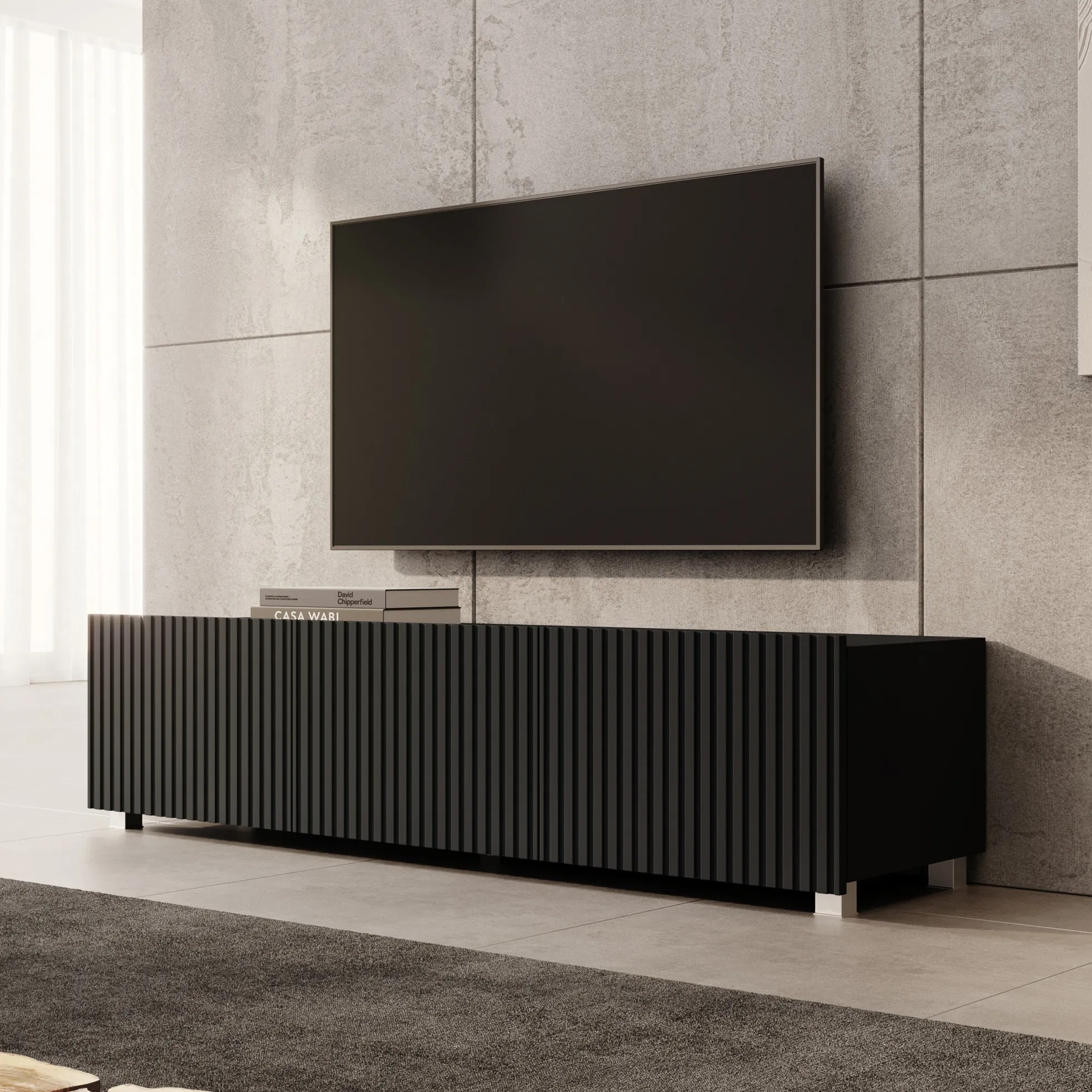 Kenderes - TV-Meubel - Zwart - 150x41x38 cm