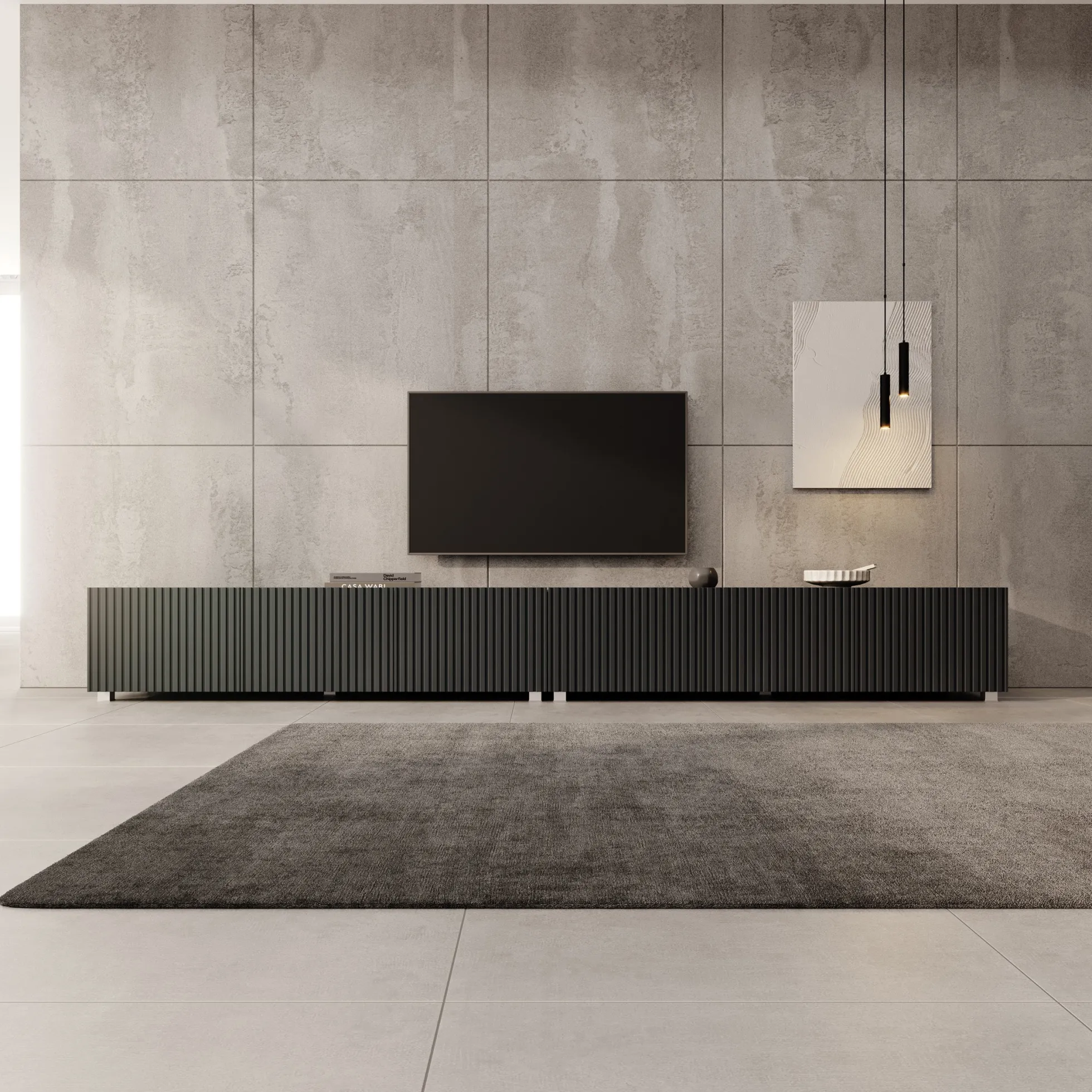 Kenderes - TV-Meubel - Zwart - 300x41x38 cm