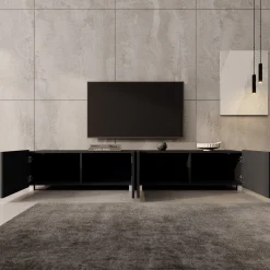 Kenderes - TV-Meubel - Zwart - 200x41x38 cm