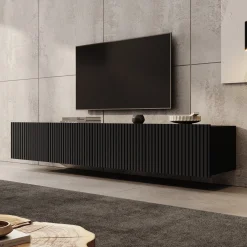 Kenderes - TV-Meubel - Zwart - 200x41x38 cm