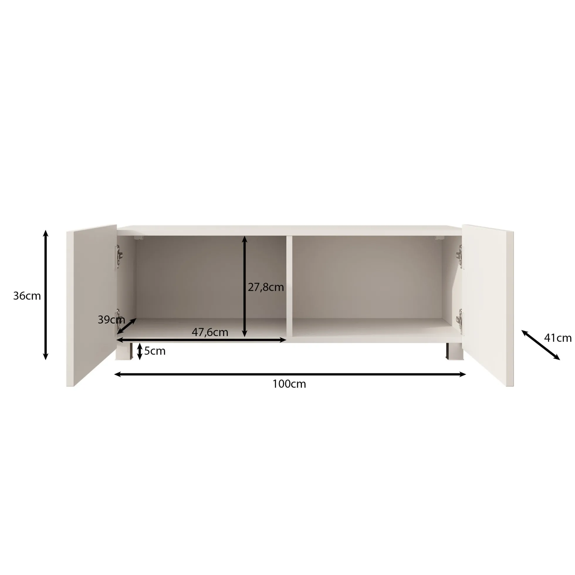Kenderes - TV-Meubel - Zwart - 100x41x38 cm