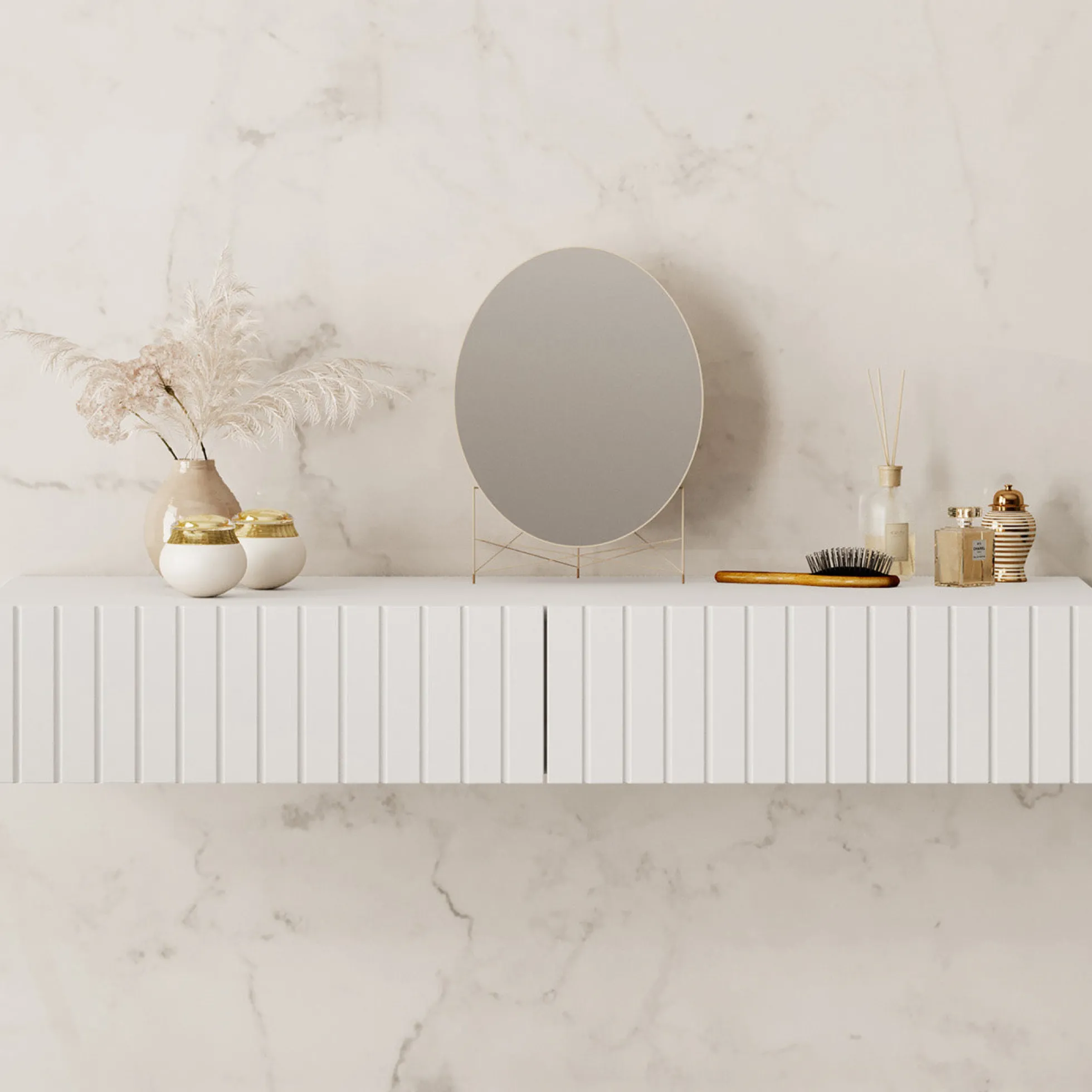 King - Kaptafel - Wit - 100x41 cm