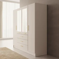 Komodo - Kledingkast met 4 deuren - Beige - 200x61x201 cm