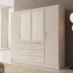 Komodo - Kledingkast met 4 deuren - Beige - 200x61x201 cm