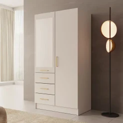 Komodo - Kledingkast met 2 deuren - Beige - 101x61x201 cm