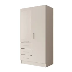 Komodo - Kledingkast met 2 deuren - Wit - 101x61x201 cm