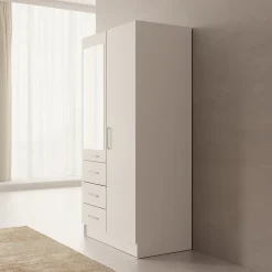 Komodo - Kledingkast met 2 deuren - Wit - 101x61x201 cm