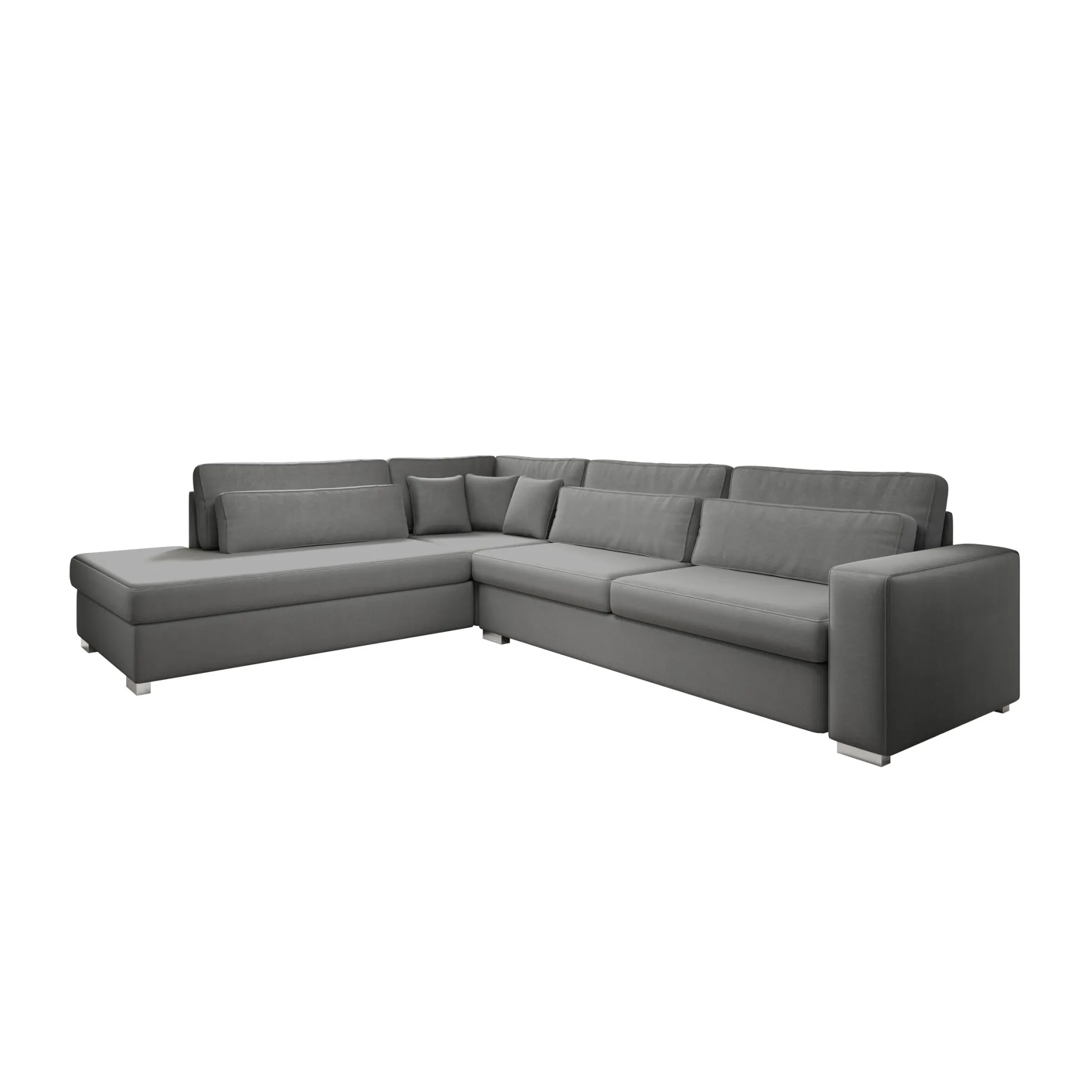 Kristina - Hoekbank 5-zits - Grijs velvet - Links - 320x245x88 cm