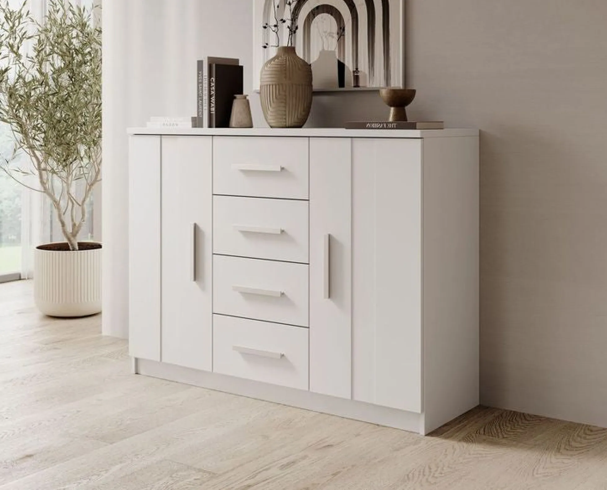 Ladekast Blake - Wit - 120x40x90 cm