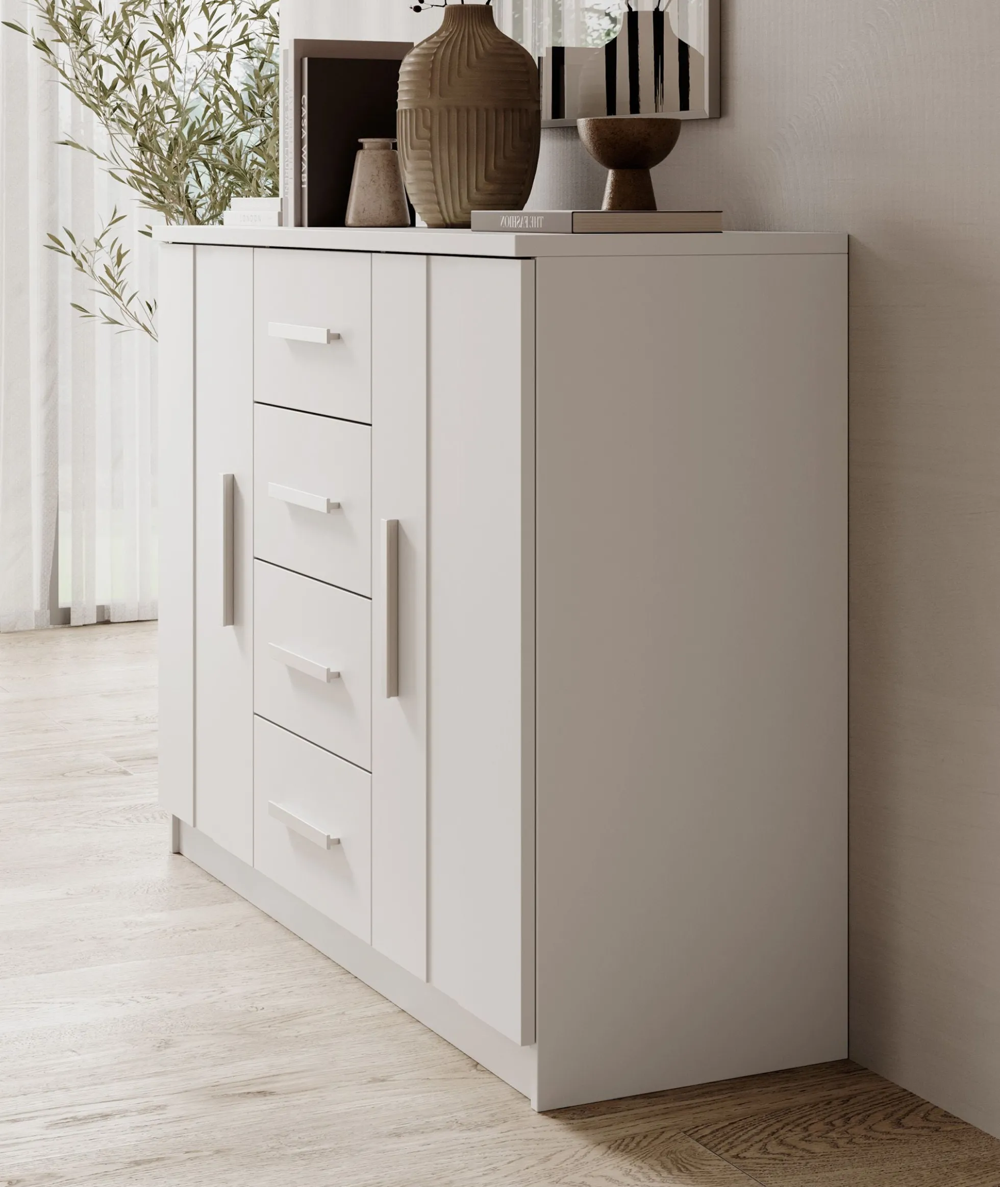 Ladekast Blake - Wit - 120x40x90 cm