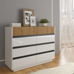 Ladekast Madeline 3 - Wit - 112x40x87 cm