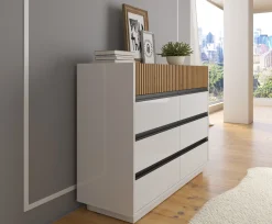 Ladekast Madeline 3 - Wit - 112x40x87 cm