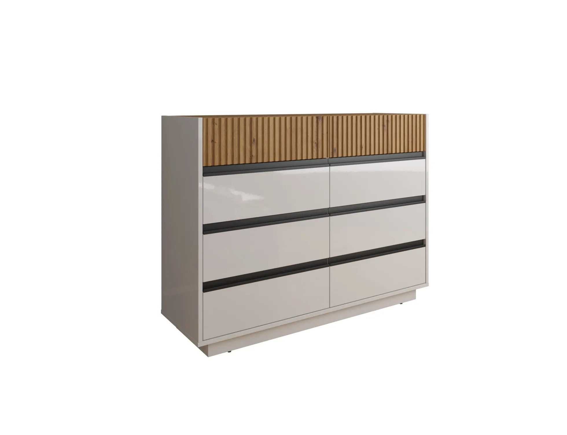 Ladekast Madeline 3 - Wit - 112x40x87 cm