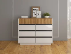 Ladekast Madeline 3 - Wit - 112x40x87 cm