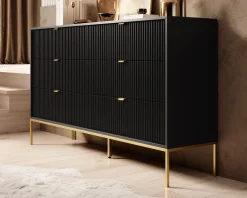 Ladekast Navil 2 - Zwart - 154x39x91 cm
