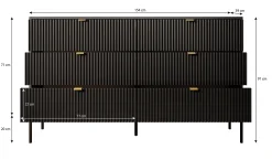 Ladekast Navil 2 - Zwart - 154x39x91 cm