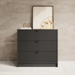 Ladekast Tavares - Zwart - 80 cm