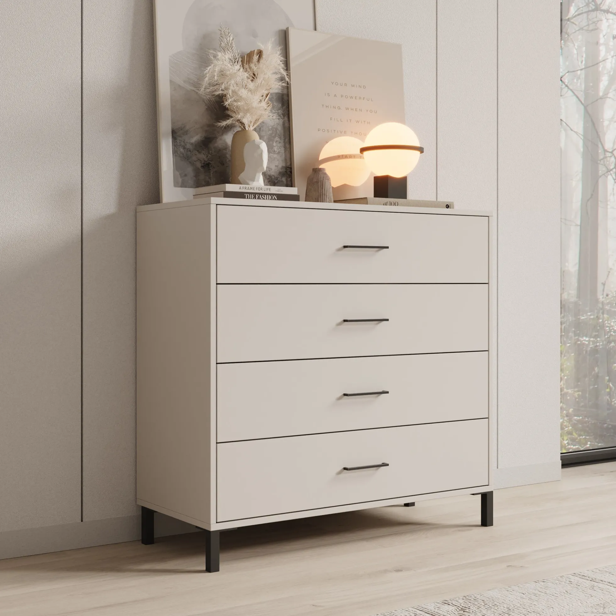 Ladekast Vidor - Beige - 93x40x90 cm