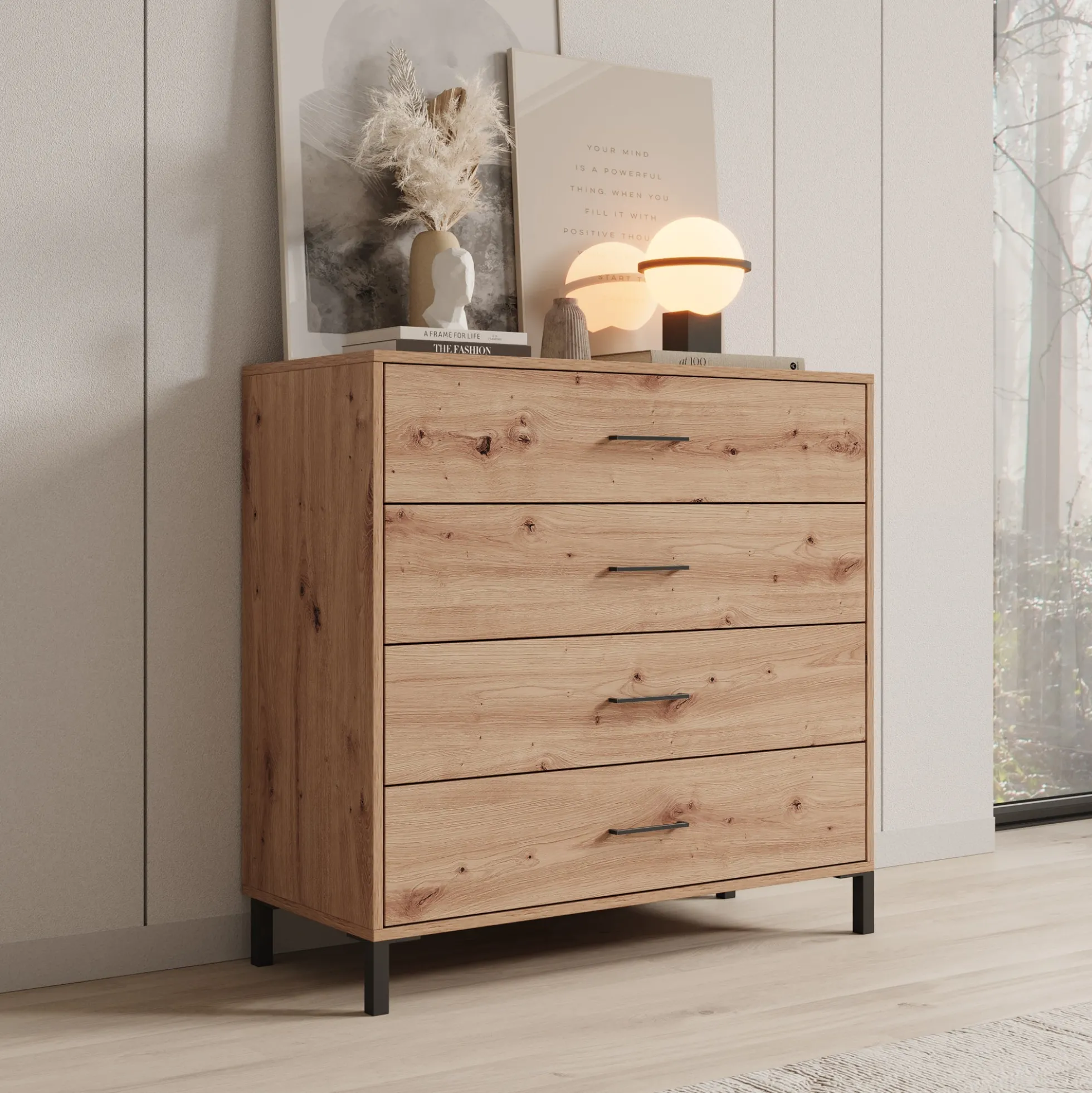 Ladekast Vidor - Eiken - 93x40x90 cm